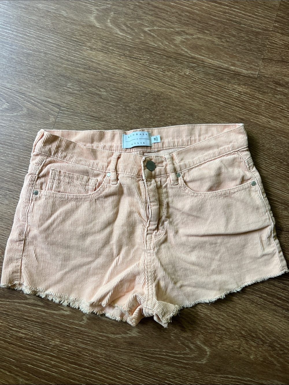 Kendall and Kylie Peach Corduroy Women's Shorts
